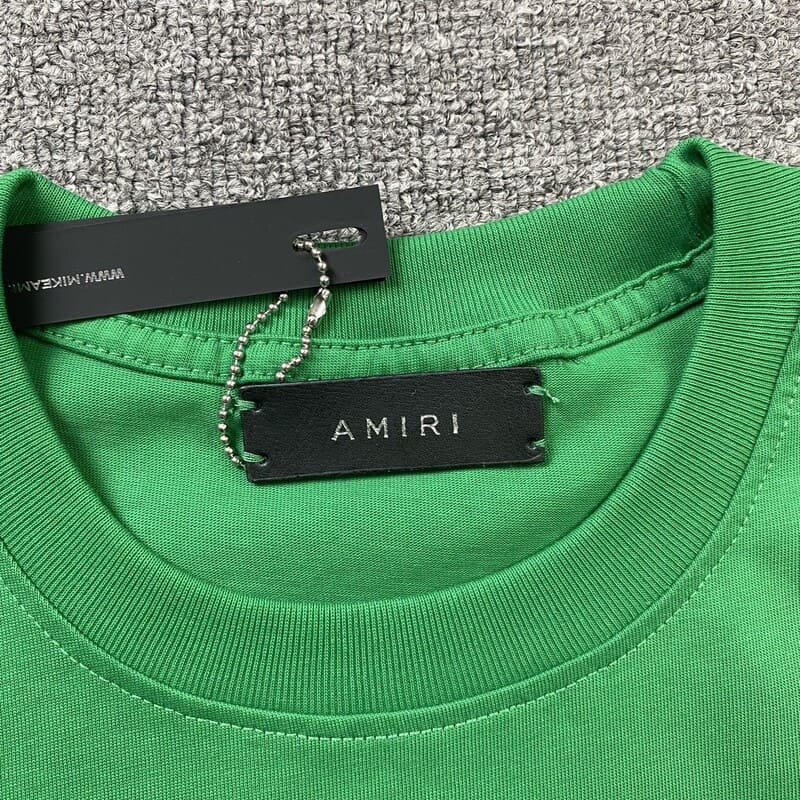 T-shirt vert avec logo décalé Amiri 