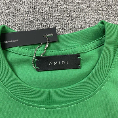 T-shirt vert avec logo décalé Amiri 