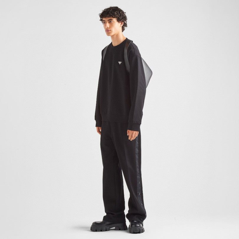Sweatshirt Prada Black Logo Crewneck PD045