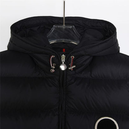 Vest Puffer Moncler Hooded Black Logo MCL011
