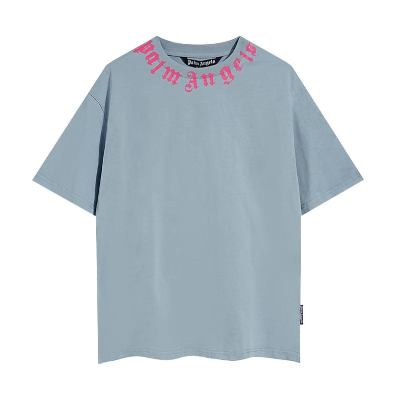 Camiseta Palm Angels Neck Logo blue - HYPER LIST