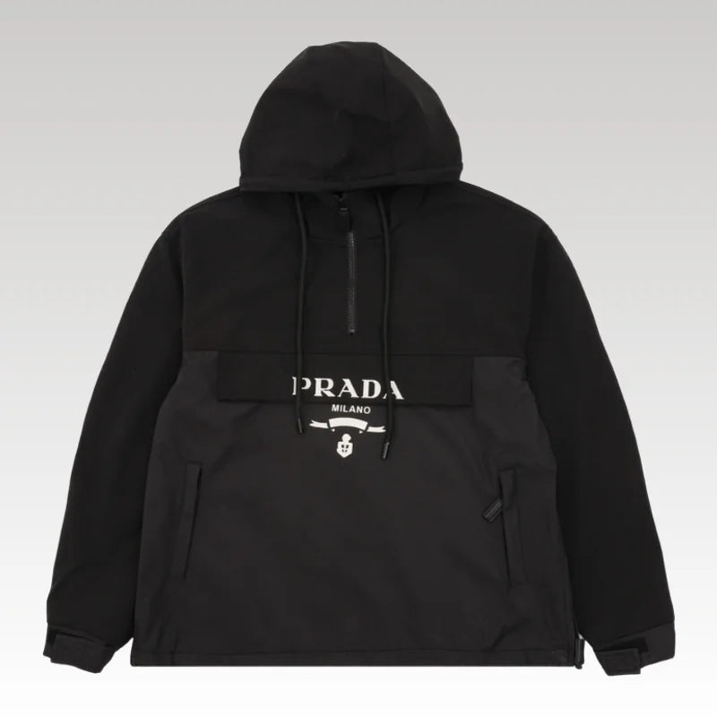 Hoodie Prada Black Milano Logo PD051