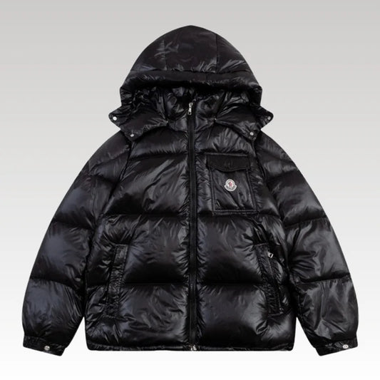 Jacket Puffer Moncler Black with Hood MCL013