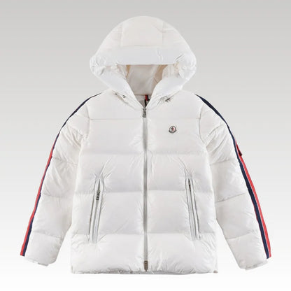 Jacket Puffer Moncler White Hooded MCL014