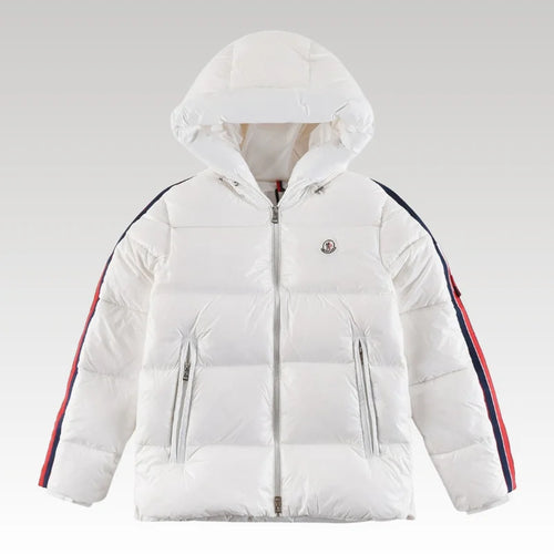 Jacket Puffer Moncler White Hooded MCL014