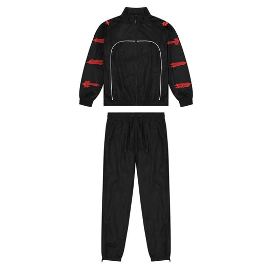 Conjuto Trapstar Irongate 2.0 Shellsuit red black - HYPER LIST