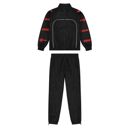 Conjuto Trapstar Irongate 2.0 Shellsuit red black - HYPER LIST