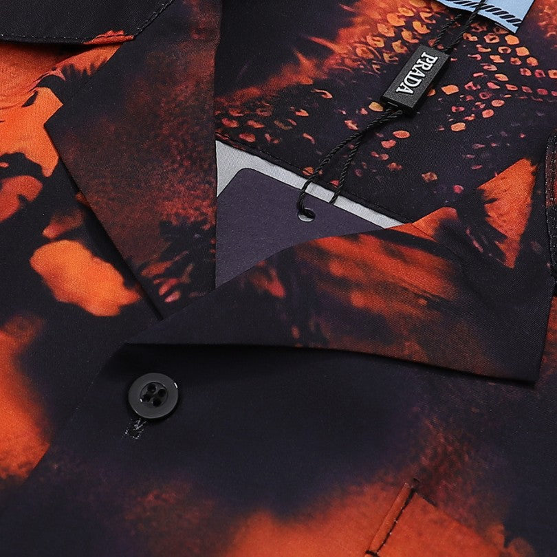 Shirt Prada Orange Black Graphic Print PD031