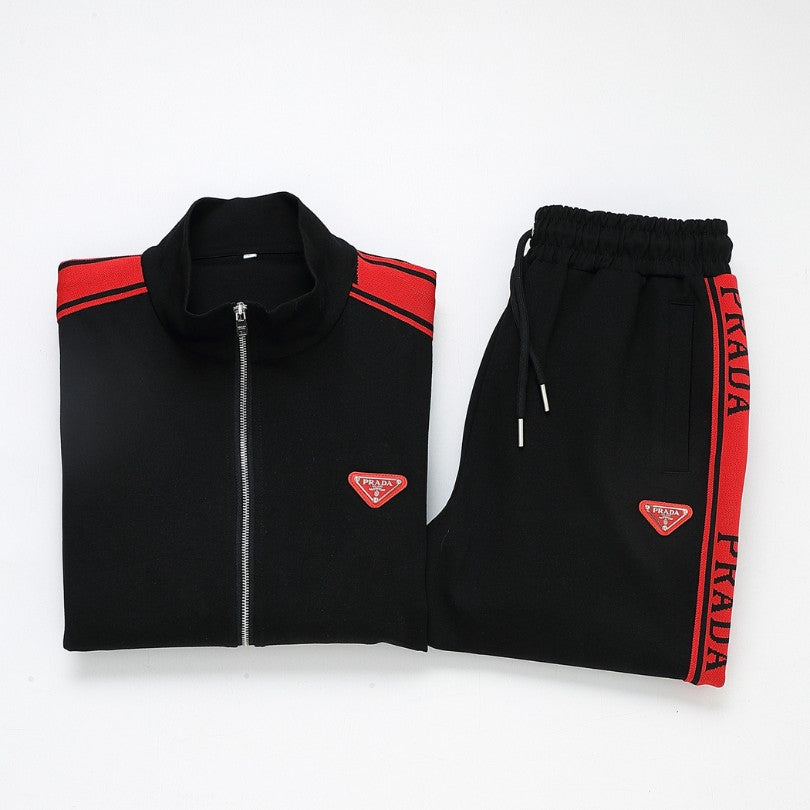 Tracksuit Prada White and Black Red Stripe PD050