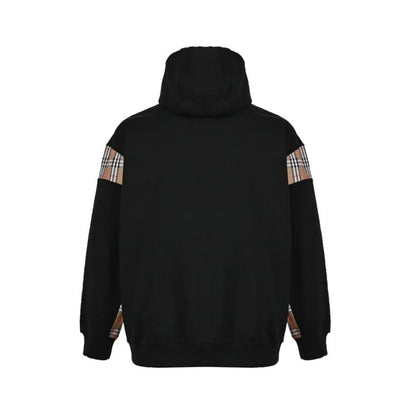 Hoodie Plaid-Detail Black Burberry BY003