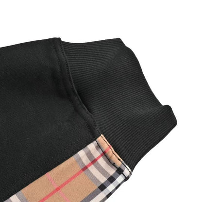 Hoodie Plaid-Detail Black Burberry BY003