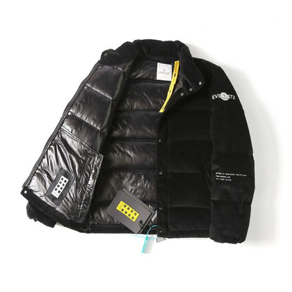 Jacket Puffer Moncler with Logo Trim Hood MCL019