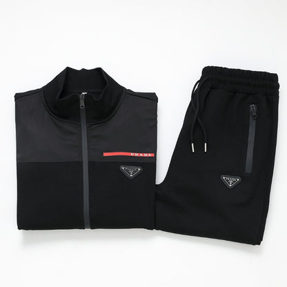 Tracksuit Prada Black Full-Zip Casual Set PD001