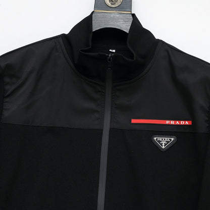 Tracksuit Prada Black Full-Zip Casual Set PD001