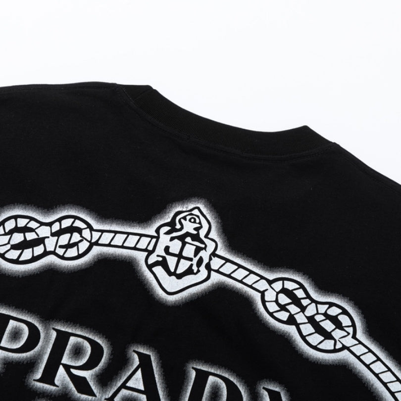 T-shirt Prada Milano Rope Logo Black PD007