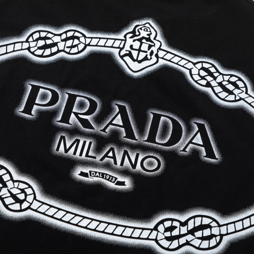 T-shirt Prada Milano Rope Logo Black PD007