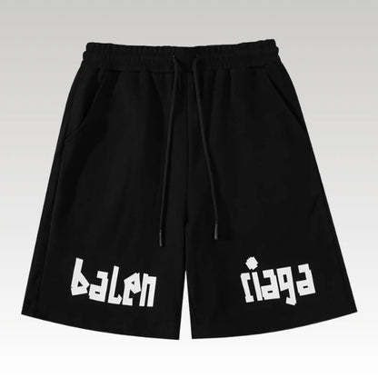 Shorts Balenciaga Balen Ciaga Print Black BL038