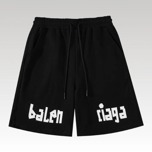 Shorts Balenciaga Balen Ciaga Print Black BL038