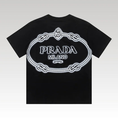 T-shirt Prada Milano Rope Logo Black PD007