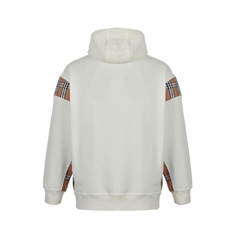 Hoodie Plaid-Detail White Burberry BY003