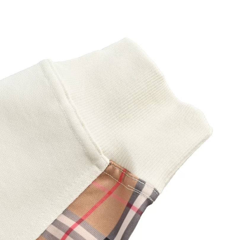 Hoodie Plaid-Detail White Burberry BY003
