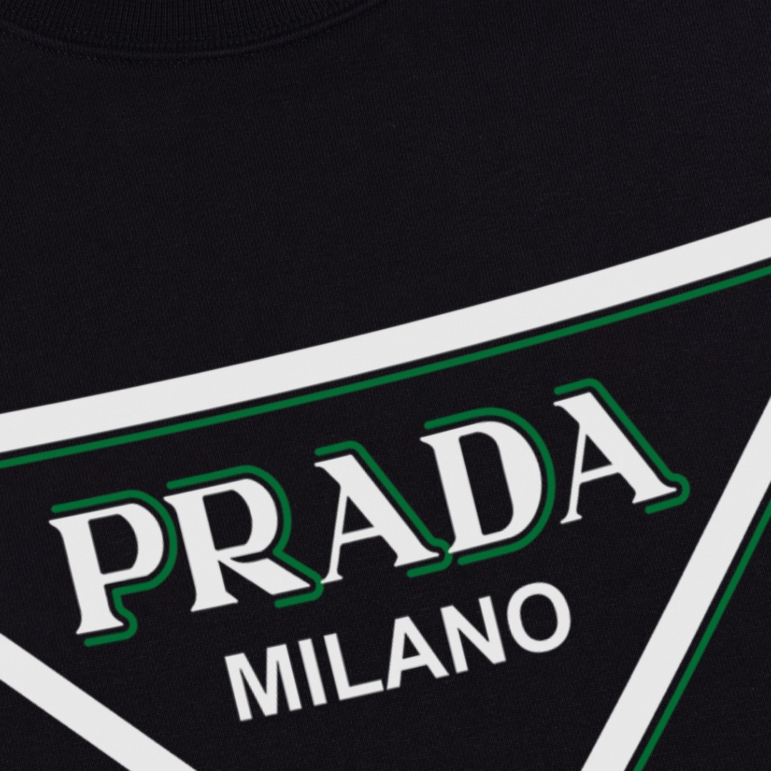 Sweatshirt Prada Milano Triangle Logo Black PD028