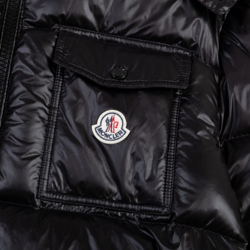 Jacket Puffer Moncler Black with Hood MCL013