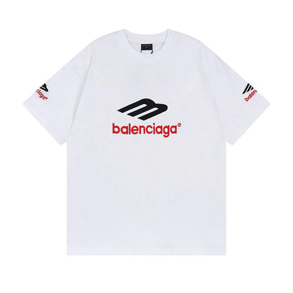 Balenciaga Logo Embroidered White T-Shirt 