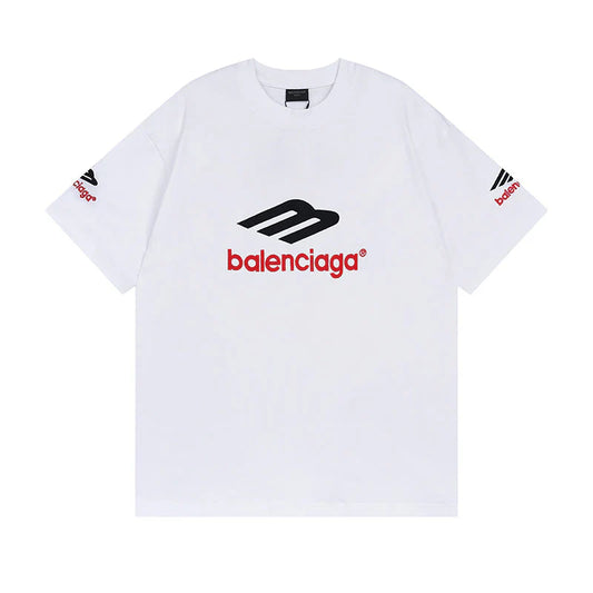 Balenciaga Logo Embroidered White T-Shirt 