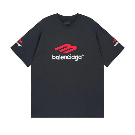 Balenciaga Logo Embroidered T-Shirt Black 