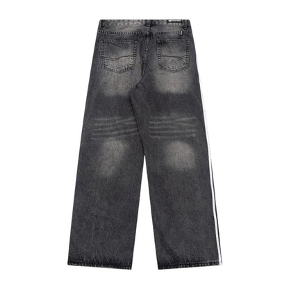 Jeans Balenciaga Striped Black Washed Denim BL032